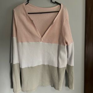 Amazon tri color long sleeve top